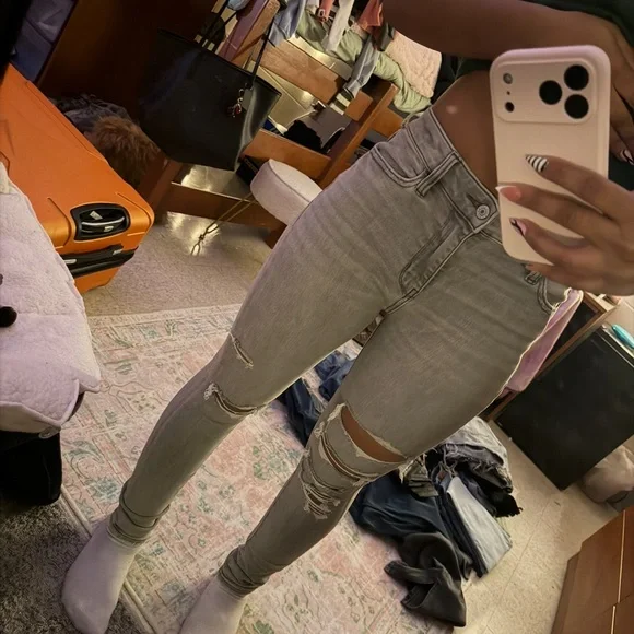 American Eagle Gray Women Jeans - Picture 3 of 4